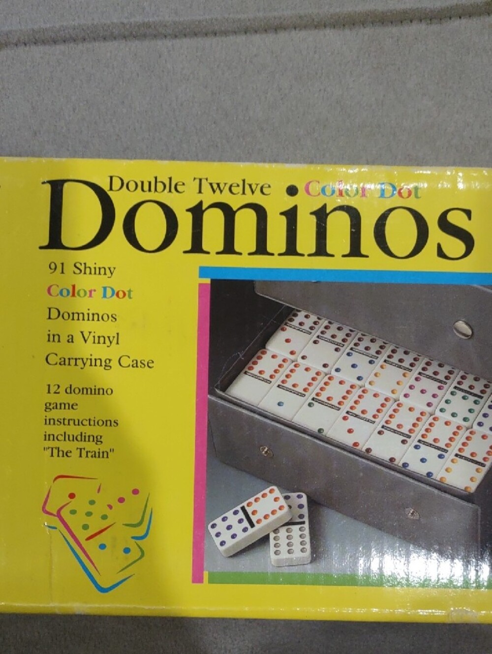 Double Twelve Color Dot Dominos In A Case - Picture 3 of 7